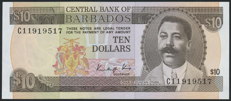 Barbados P.38 10 Dollars (1988) (1) 