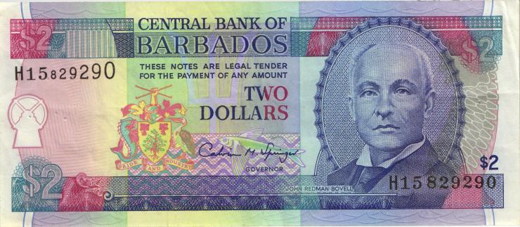Barbados P.46 2 Dollars (1995) (3) 