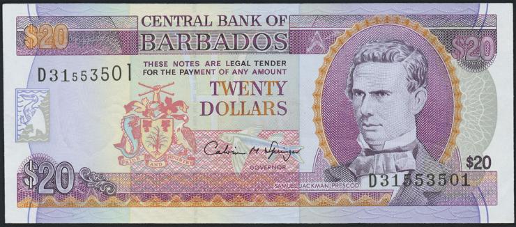 Barbados P.49 20 Dollars (1996) (1) 