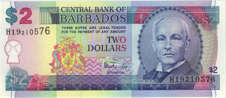 Barbados P.54a 2 Dollars (1998) (1) 