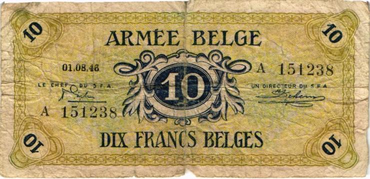 Belgien / Belgium P.M4 10 Francs 1946 (5) 