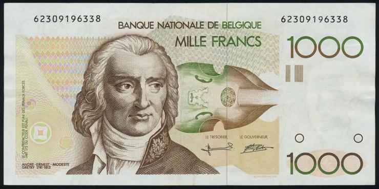 Belgien / Belgium P.144a 1000 Francs (1980-96) (2) 