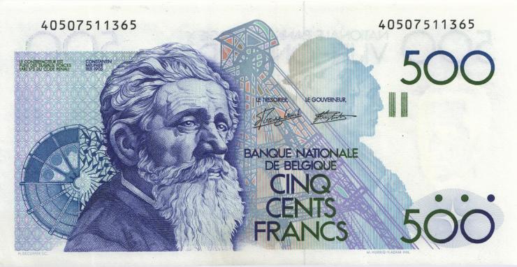 Belgien / Belgium P.143 500 Francs (1982-98) U6 (1) 