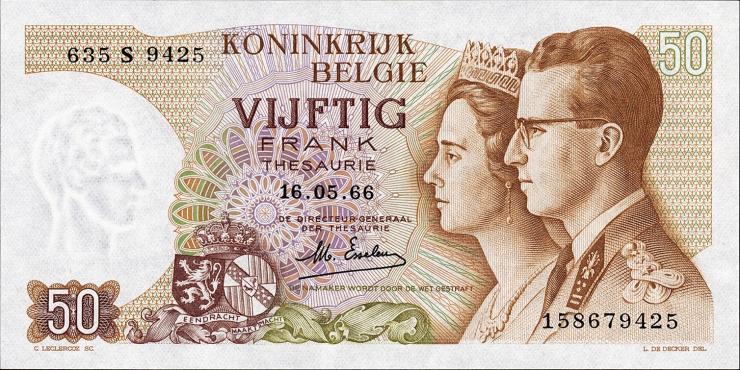 Belgien / Belgium P.139 50 Francs 1966 (1) 