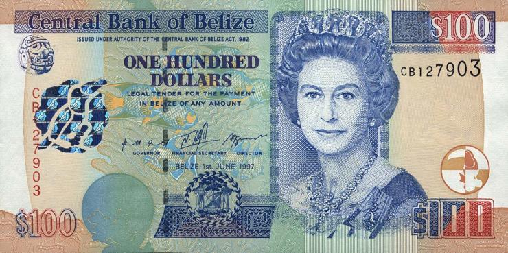 Belize P.65 100 Dollars 1997 (1) 