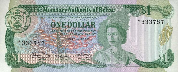 Belize P.38 1 Dollar 1980 A-1  (1) 