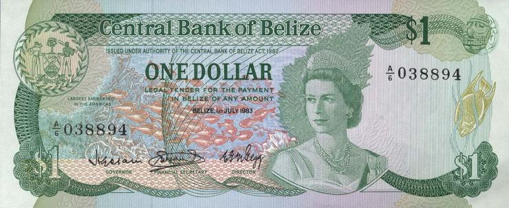 Belize P.46a 1 Dollar 1983 (1) 