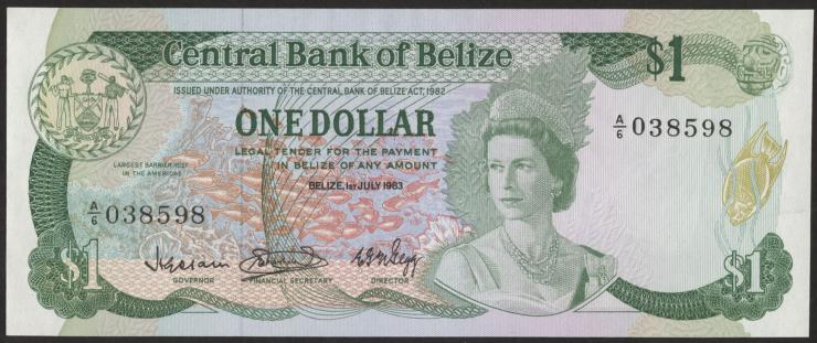 Belize P.43 1 Dollar 1983 (1) 