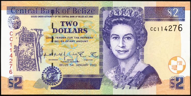 Belize P.60b 2 Dollars 2002 (1) 