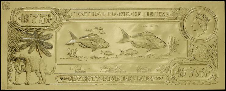 Belize P.CS1g 75 Dollars (1984) Fische (1) 