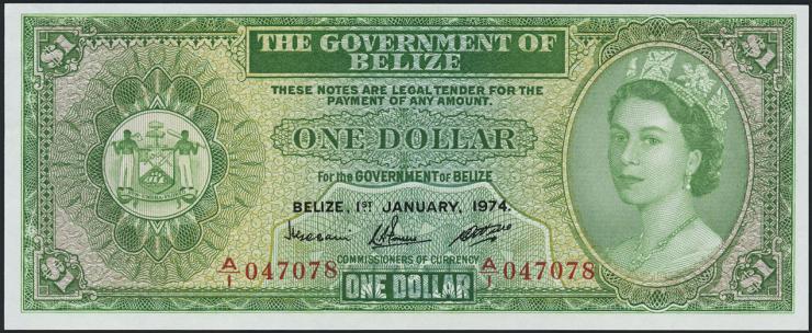 Belize P.33a 1 Dollar 1974 (1) 