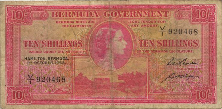 Bermuda P.19c 10 Shillings 1966 (4) 
