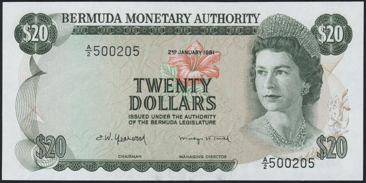 Bermuda P.31c 20 Dollars 1981 A-2 (1) 