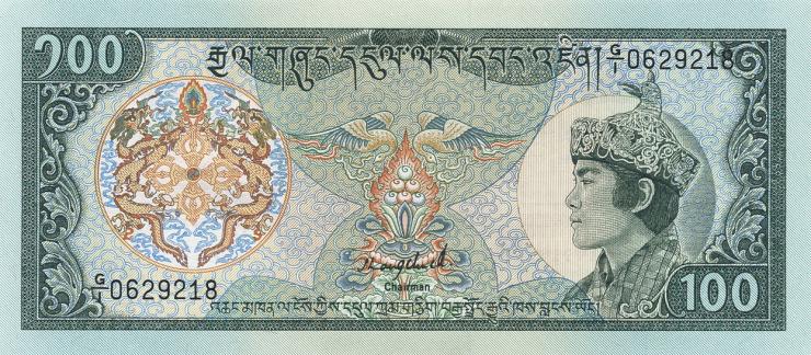 Bhutan P.18a 100 Ngultrum (1986) (1) 
