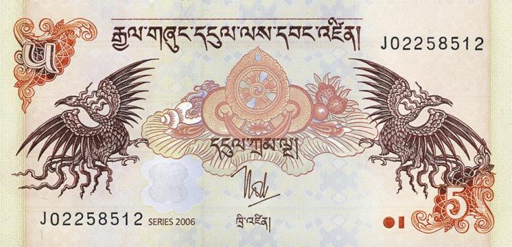 Bhutan P.28a 5 Ngultrum 2006 (1) 