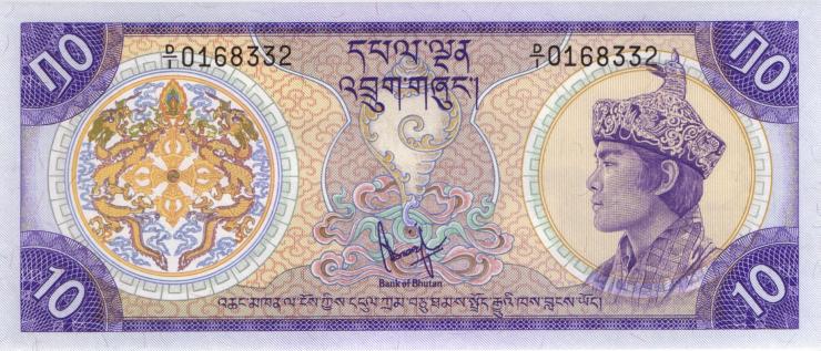 Bhutan P.08 10 Ngultrum (1981) (1) 
