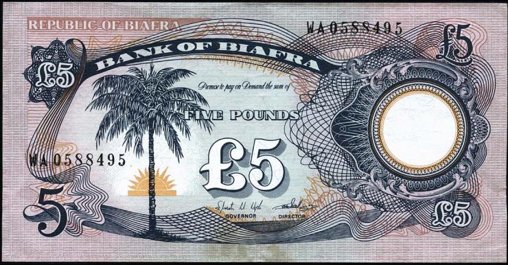 Biafra P.06a 5 Pounds (1968-1969) (2) 