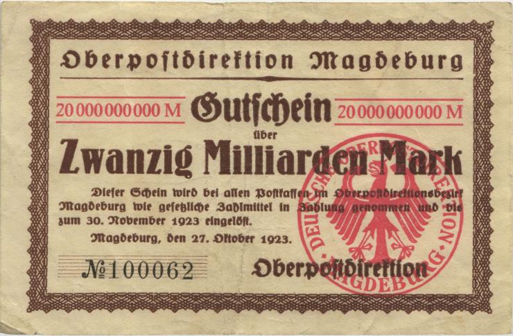MG130.06 OPD Magdeburg 20 Milliarden Mark 1923 (3) 