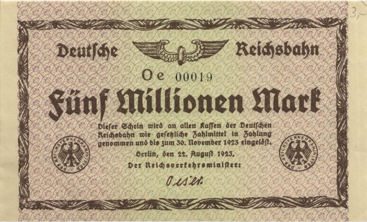 RVM-03b Reichsbahn Berlin 5 Millionen Mark 1923 Oe 00019 (1) 