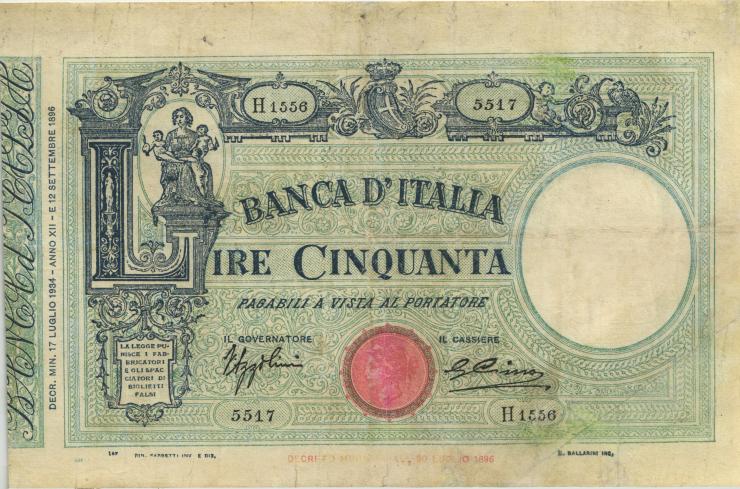 Italien / Italy P.047c 50 Lire 17.7.1934 (3-) 