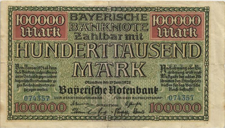 R-BAY 9: 100.000 Mark 1923 (3-) 