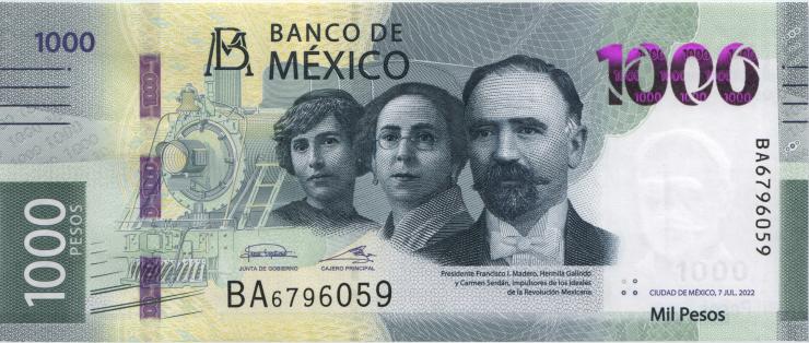 Mexiko / Mexico P.Neu 1000 Pesos 2022 (1) 