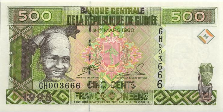 Guinea P.36 500 Francs 1998 (1) U.2 