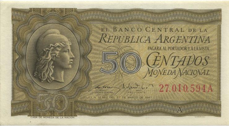 Argentinien / Argentina P.259a 50 Centavos 1947 (1/1-) 