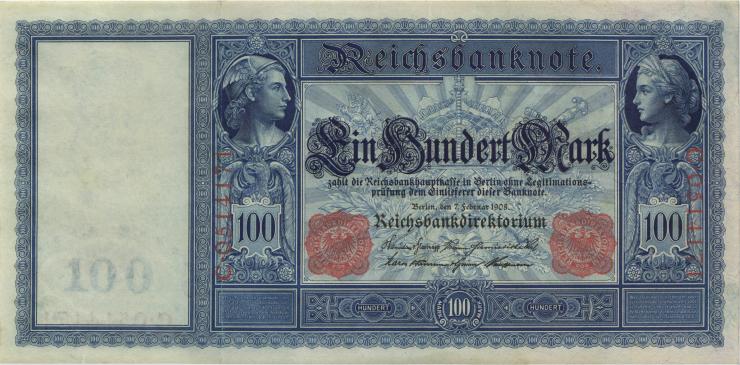 R.035: 100 Mark 1908 "Flottenschein" (2+) 