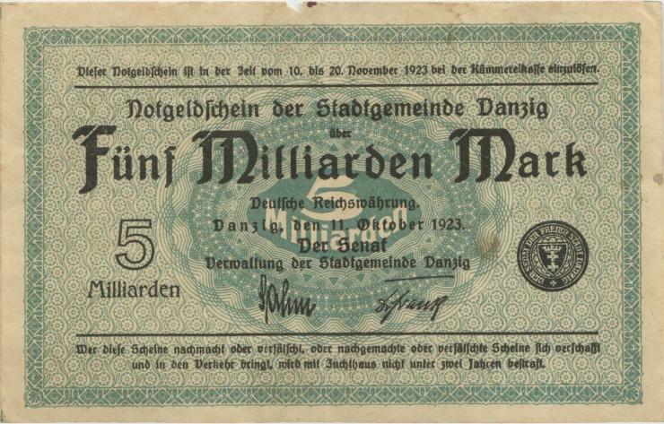R.809a: Danzig 5 Milliarden Mark 1923 (3) 