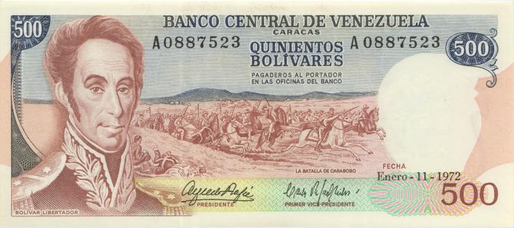 Venezuela P.056b 500 Bolivares 1972 (1) 
