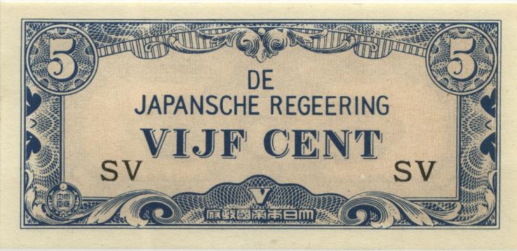 Ndl. Indien / Netherlands Indies P.120b 5 Cent (1942) (1) 