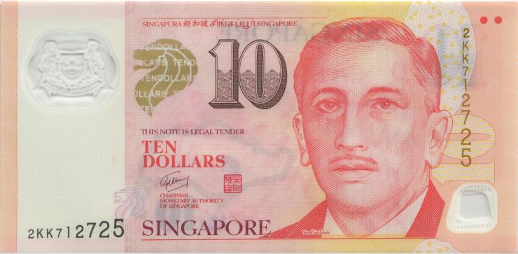 Singapur / Singapore P.48b 10 Dollars (2010) Polymer (1) 