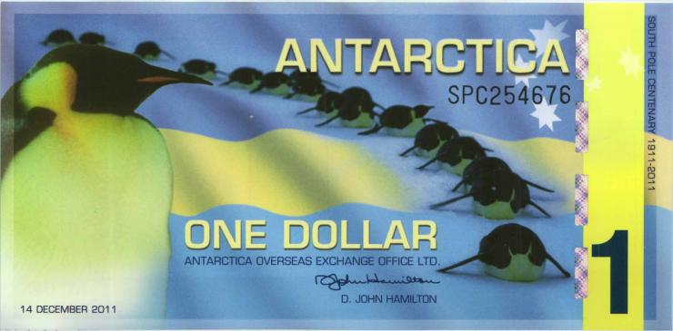 Antarctica 1 Dollar 2011 Polymer (1) 
