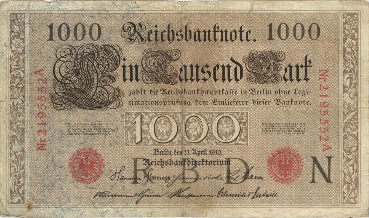 R.045b 1000 Mark 1910  Kriegsausgabe (1916-1918) (3) 
