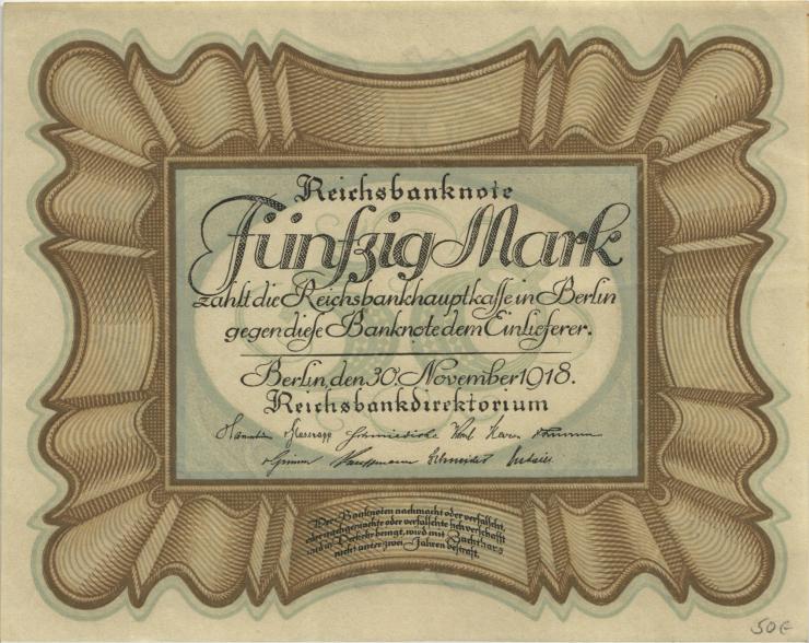 R.057b: 50 Mark 1918 Eierschein (1/1-) 