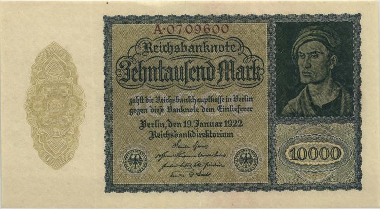 R.069a: 10000 Mark 1922 Reichsdruck 7-stellig (2) 