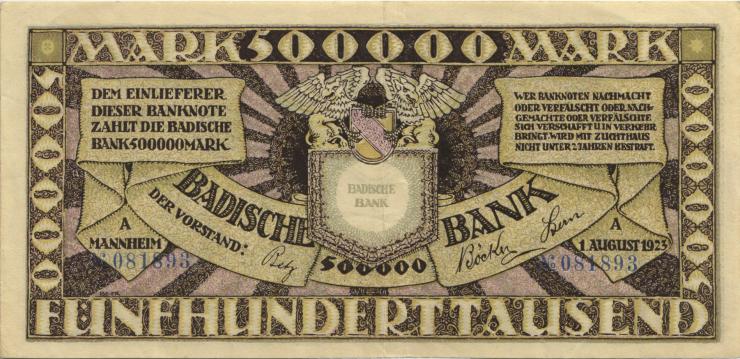 R-BAD 10: 500.000 Mark 1923 (2) 
