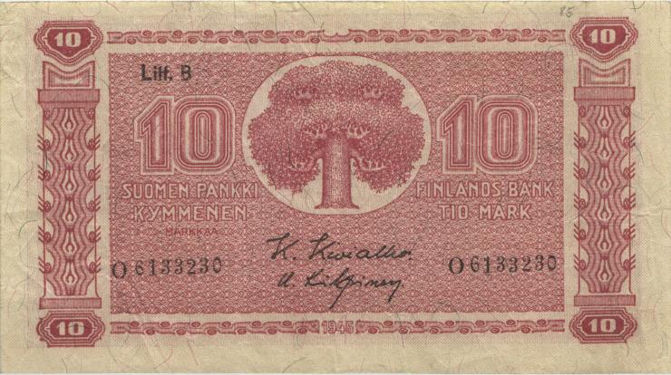 Finnland / Finland P.085 10 Markkaa 1945 (1948) (3) 