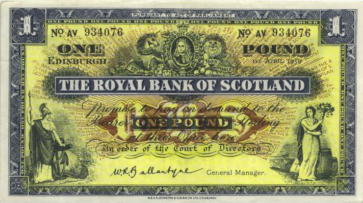 Schottland / Scotland P.324b 1 Pounds 1959 (3+) 