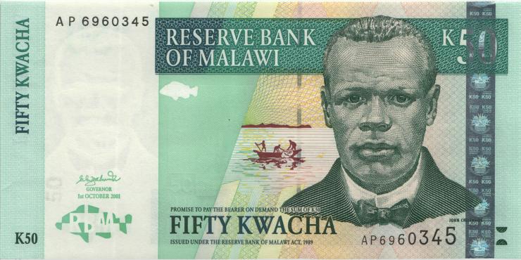 Malawi P.45a 50 Kwacha 2001 (1) 