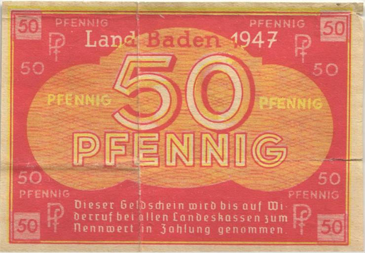 R.210M: Baden 50 Pfennig 1947 (4) 