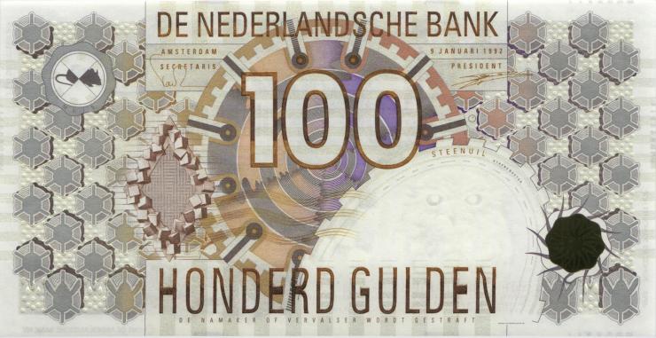 Niederlande / Netherlands P.101a 100 Gulden 1992 (1) 