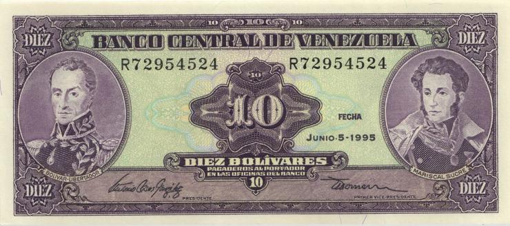 Venezuela P.061d 10 Bolivares 1995 (1) 