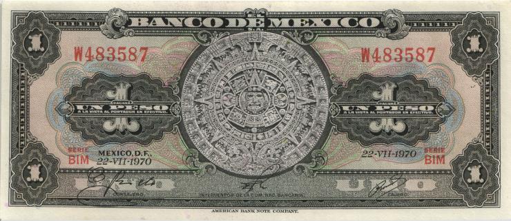 Mexiko / Mexico P.059l 1 Peso 1970 (1) 