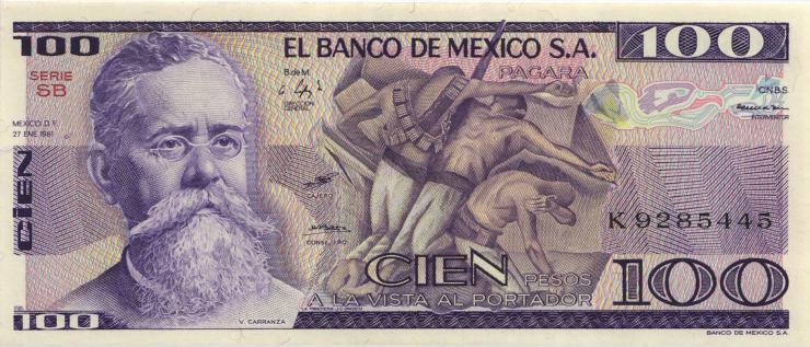Mexiko / Mexico P.074a 100 Pesos 27.1.1981 (1) 
