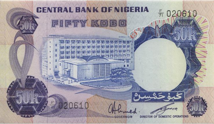 Nigeria P.14f 50 Kobo (1973-78) (1) 
