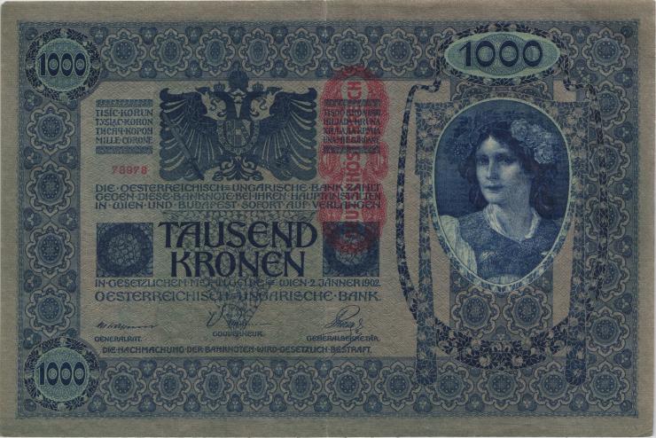 Österreich / Austria P.059 1000 Kronen 1902 (1919) (3) 
