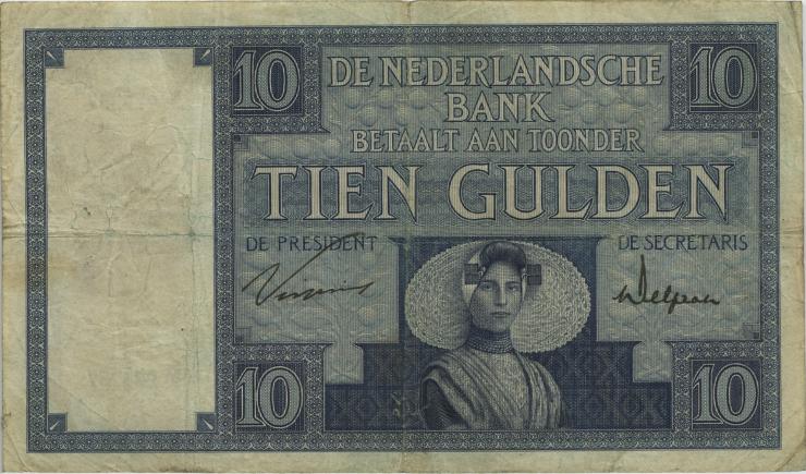 Niederlande / Netherlands P.043b 10 Gulden 11.4.1927 (4) 