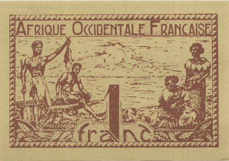 Franz. Westafrika / French West Africa P.34b 1 Franc (1944) (1) 
